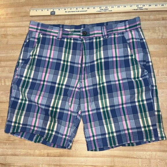 St. John’s Bay Plaid Cotton Shorts Size 36 - Picture 1 of 4